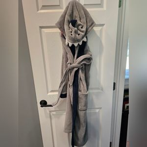 Kids Shark Bath Robe sz 18/20 hood and pockets